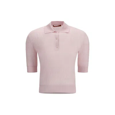 Max Mara Multicolor Silk Shortsleeve Shirt In Pink