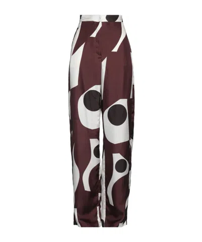 Max Mara Multicolor Wideleg Pants In Brown