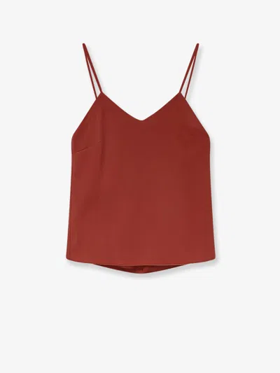 Max Mara Munghia Silk Top In Brown