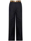 Max Mara 'murge' High-waisted Blue Cotton Blend Trousers In Blue