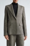 Max Mara Muschio Houndstooth Wool Blend Blazer In Black Multi