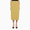 Max Mara Mustard-coloured Pencil Skirt In Cotton In Beige