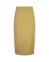 Max Mara Mustard Denver Midi Skirt In Brown