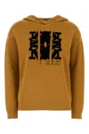 Max Mara Mustard Flocked-logo Hoodie In Mustard