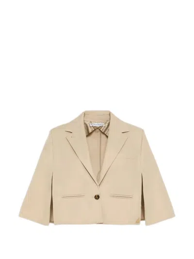 Max Mara Cotton Gabardine Water-repellent Cape In Neutral