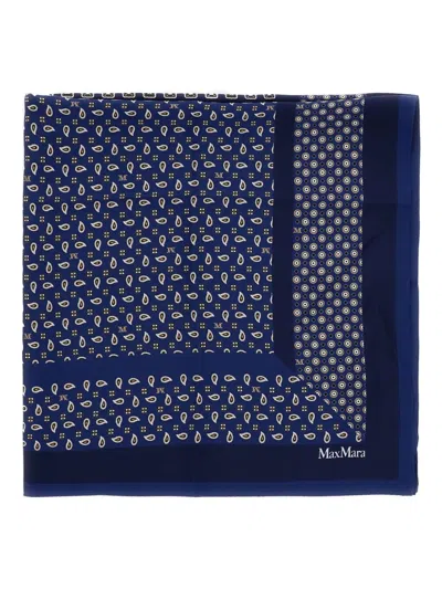 MAX MARA "MXACARRE" CLASSIC FOULARD,2614541151600 003 BLUE