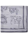 Max Mara Patterned Silk Scarf In Gray