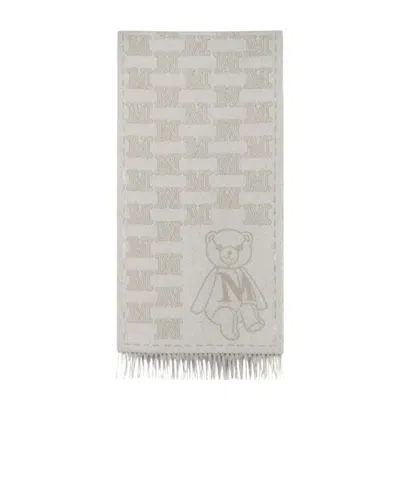 Max Mara Mxacharme Fringed Scarf In Beige/gray