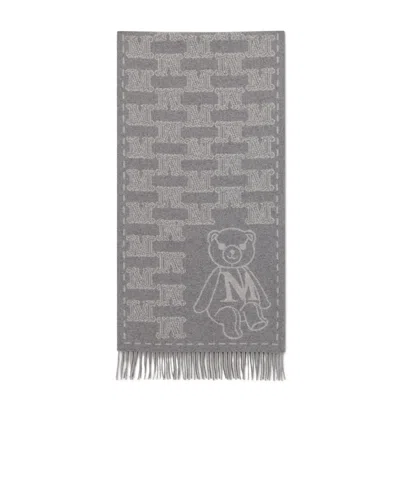 Max Mara Mxacharme Fringed Scarf In Gray