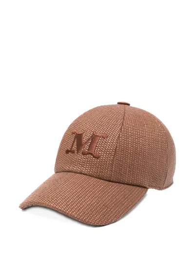 Max Mara Mxacircense Embellished Baseball Cap In Brown