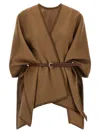 Max Mara Mxacolomba Cape Belted Waist Asymmetric Hem In Multi
