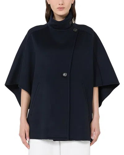 Max Mara Mxaderrik Cashmere Cape In Blue