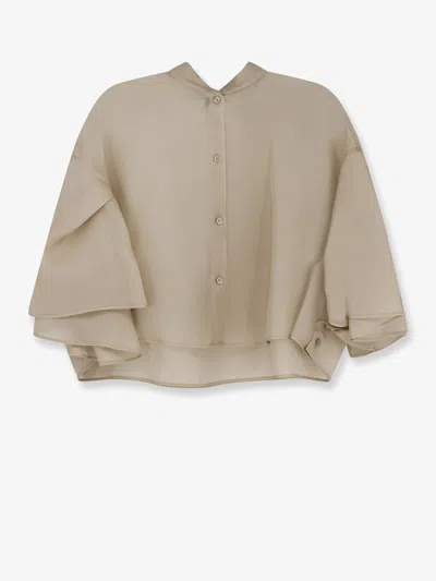 Max Mara Mxadonna Silk Shirt In Gray