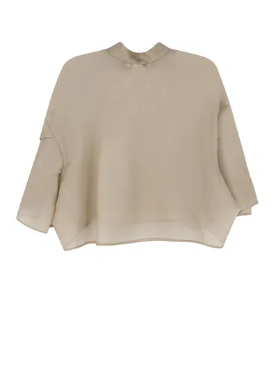 Max Mara Mxadonna Silk Shirt In Neutral