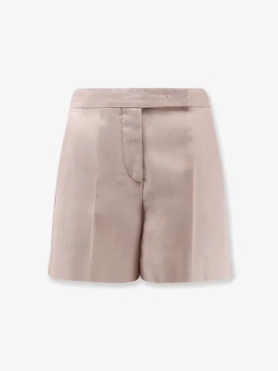 Max Mara Mxaerosi Silk Shorts In Brown