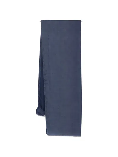 Max Mara Mxagennaio Fringed Scarf In Blue