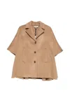 Max Mara Mxagocce Buttoned Coat In Brown