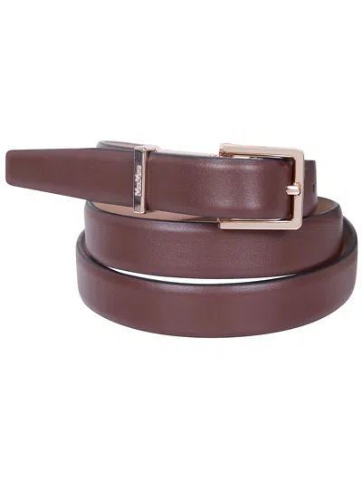 Max Mara "mxagrazia" Classic Belt In Burgundy