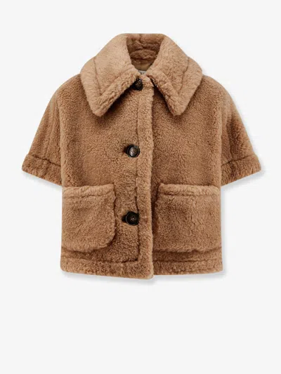 Max Mara Mxanewterzo2 Camel Hair And Silk Coat In Brown