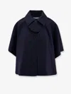 Max Mara Buttoned Paggio Cotton Jacket In Blue