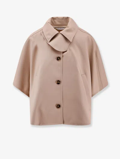 Max Mara Mxapaggio Cotton Cape In Brown