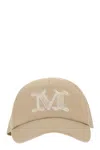 Max Mara Mxaribaldo - Water-repellent Gabardine Baseball Cap In Neutral