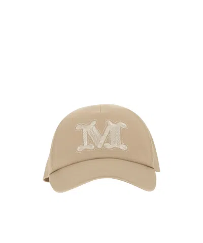 Max Mara Mxaribaldo Logo Embroidered Baseball Cap In Brown