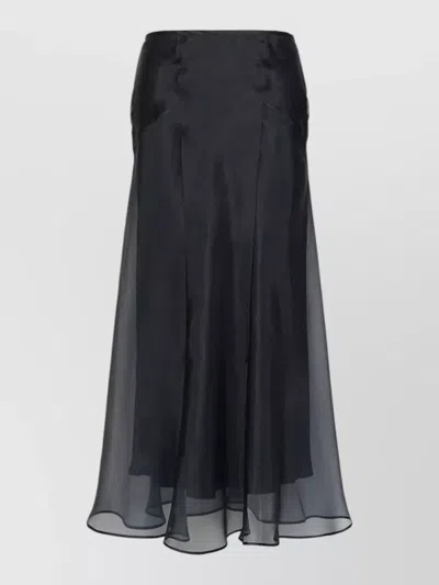 Max Mara Mxeastrale Skirt Flowy Silhouette Sheer Overlay In Transparent