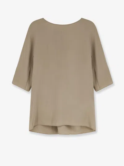 Max Mara Mxegattini Silk Top In Neutral