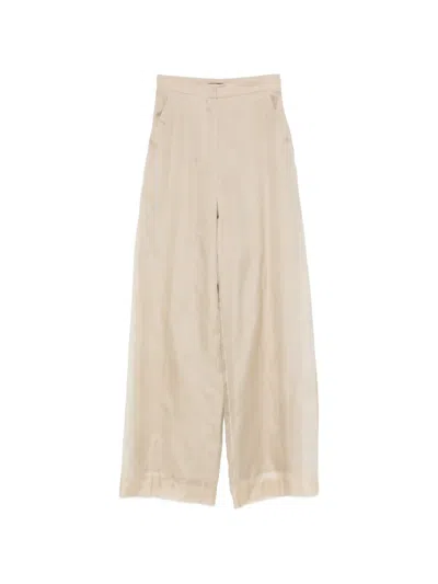 Max Mara Mxeolivi Wide-leg Trousers In Neutral