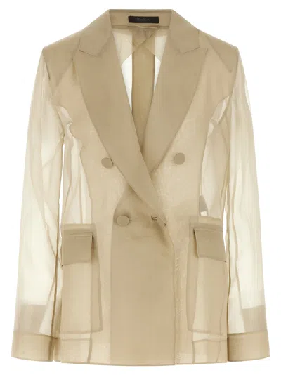 Max Mara Mxeslogan Blazer In Beige