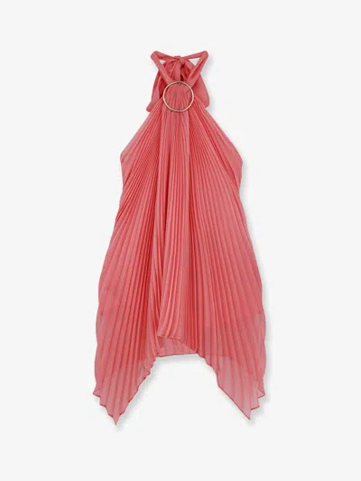 Max Mara Mxevalzer Pleated Top In Pink
