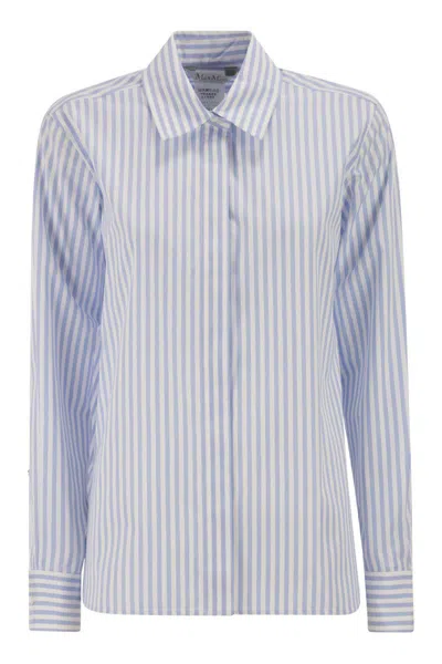 Max Mara Mxmaccenni - Striped Poplin Shirt In Multi