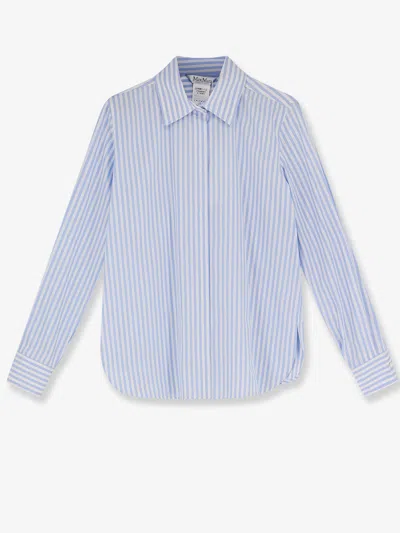 Max Mara Mxmaccenni Striped Cotton Shirt In Blue
