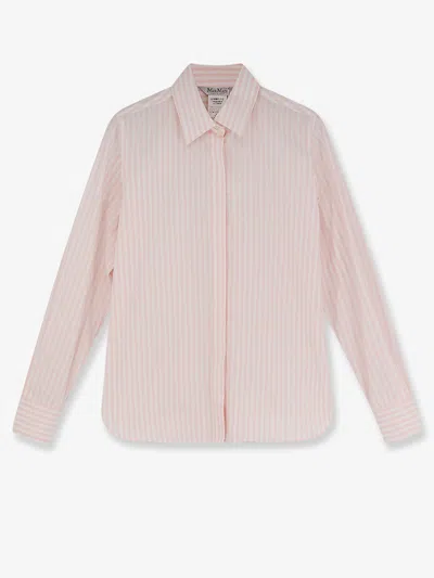 Max Mara Mxmaccenni Striped Cotton Shirt In Pink