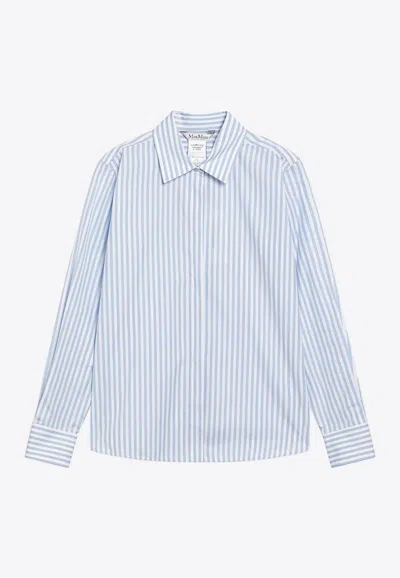 Max Mara Mxmaccenni Striped Shirt In Blue