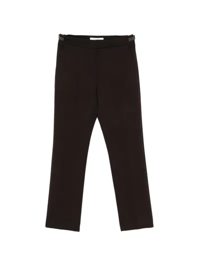 Max Mara Mxmacino Logo-plaque Trousers In Black