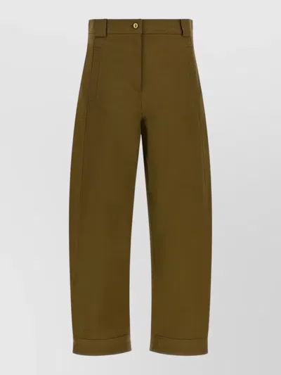 Max Mara Mxmadorni Tailored Pants Belt Loops Pockets In Brown