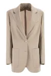 Max Mara Single-breasted Wool-blend Blazer In Brown
