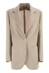 Max Mara Single-breasted Wool-blend Blazer In Brown