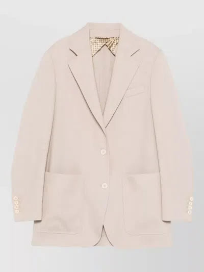 Max Mara Mxmaffari Blazer Notch Lapels Single Breasted In Neutral