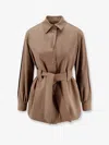 Max Mara Belted Wool Jacket In Gray