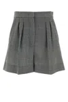Max Mara Embroidered Wool Agoraio Checked Mini Shorts In Multi