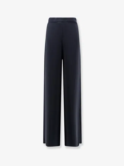 Max Mara Compact Cady Trousers With Invisible Left-side Zip In Black