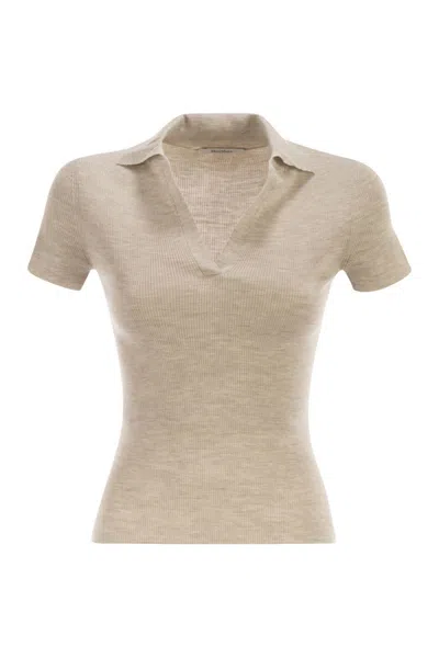Max Mara Mxmalbero - Ribbed Wool Polo Shirt