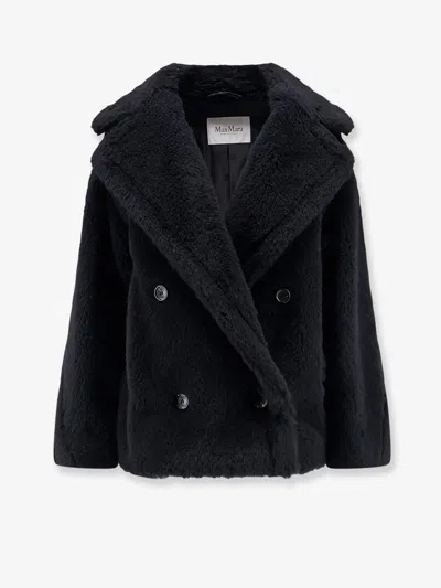 Max Mara Mxmalcuno Alpaca, Virgin Wool And Silk Jacket In Black