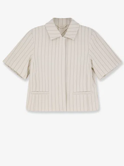 Max Mara Mxmangio Cotton Blazer In White