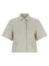 Max Mara Mxmangio Collared Striped Jacket Front Pockets