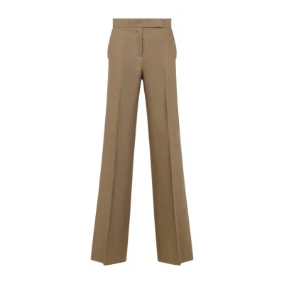 Max Mara Mxmbadesse - Wide-leg Linen Trousers In Brown