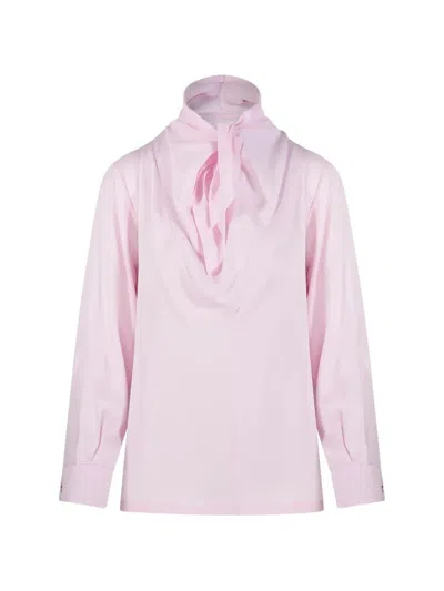 Max Mara "mxmbadia" Classic Silk Shirt In Pink
